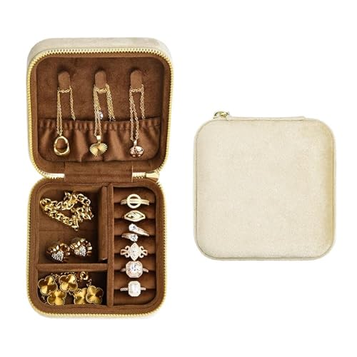 Schmuckaufbewahrung Quadratische Aufbewahrungsbox Für Ringe Und Ohrringe, Samt-Schmuckschatulle, Tragbare Mini-Reise-Schmuckschatulle Mit Individuellem(10*10*6cm) Jewelry Box Parfum Organizer(Type-I) von PASPRT