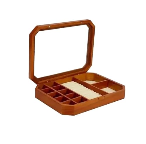 Schmuckaufbewahrung Schmuck-Aufbewahrungsbox Aus Massivem Holz, Schmuckschatulle Für Halskette, Ring, Ohrring, Armband, Walnuss, Schreibwaren Jewelry Box Parfum Organizer von PASPRT