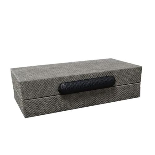 Schmuckaufbewahrung Schmuck Aufbewahrungsbox Organizer Ohrring Halskette Verpackung Zubehör Leder Schmuckschatulle Holzrahmen Exquisit Personalisiert Jewelry Box Parfum Organizer(Gray,26X13X8CM) von PASPRT