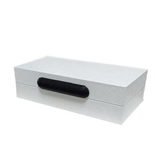 Schmuckaufbewahrung Schmuck Aufbewahrungsbox Organizer Ohrring Halskette Verpackung Zubehör Leder Schmuckschatulle Holzrahmen Exquisit Personalisiert Jewelry Box Parfum Organizer(White,26X13X8CM) von PASPRT