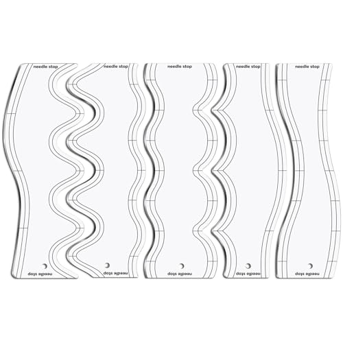 PASSI Wellenvorlagen zum Quilten – Quilt-Lineale, Wellenlineal, DIY-Nähwerkzeuge, Nähschablonen, transparentes Acryl-Stepp-Lineal für Designer, Musterhersteller von PASSI