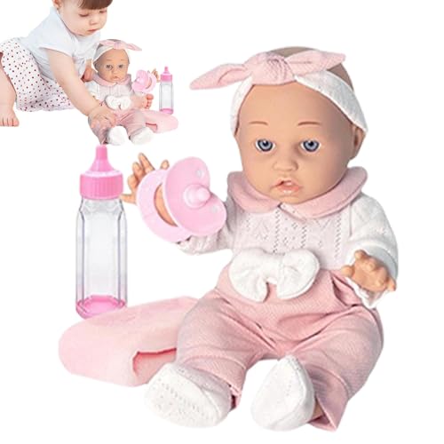 PASSI Wiedergeborene Kleinkindpuppen, realistische Kleinkindpuppe, Echte Kleinkindpuppe, Reborn Babies-Puppen, 12-Zoll-Reborn-Puppenspielzeug für Kleinkinder mit Kleidung, Flasche und Schnuller von PASSI