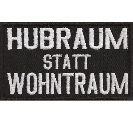 HUBRAUM statt Wohntraum, Tuning, Muscle Car Aufnäher Patch von PATCH KING