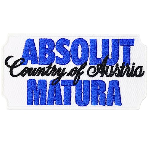 Matura Aufnäher ABSOLUT Vodka Patch Österreich - Lustige Bügelbilder - Schullabschluss Geschenk Abitur DIY Applikation für Rucksack/T-Shirt/Jacke - 97x50mm von PATCH KING