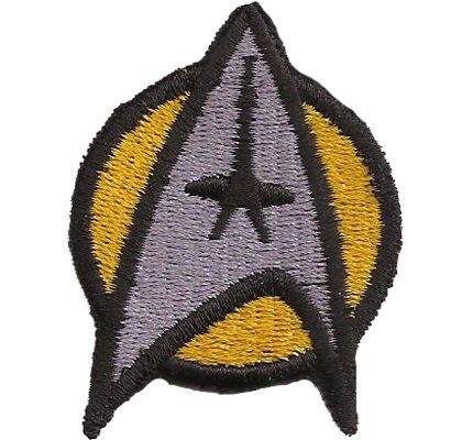 Patch Star Trek StarTrek Captain Uniform Kostüm Aufnäher Patches zum aufbügeln l Applikation Bügelbild für alle Stoffe l 50x40mm von PATCH KING