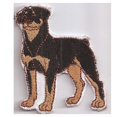 PATCH KING Rottweiler Hunde Aufnäher Welpen Züchter Aufbügler Geschenk Hundepapa/Hundemama Rottweiler Fanclub Bügelbilder gestickt, Hunde-Applikation für Leine/Geschirr/Halstuch, 100x75mm von PATCH KING