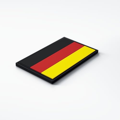 Patch Force - Deutschland Flagge Rubber Patch (farbig) 8 x 5 cm - Als Abzeichen für Uniformen, Schutzweste, Einsatztasche, Jacke oder Rucksack - Für Bundeswehr, Polizei und Militär von Patch Force