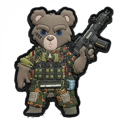 Patchlab Bundeswehr TEDDY in Flecktarn PVC Morale Patch mit Klett Rückseite, 76mm für Soldaten, Reservisten, Heer Marine Luftwaffe wir haben alle Gattungen von Patchlab