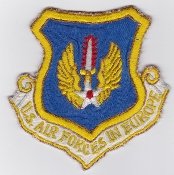 Applikation Aufbügler Patches Stick Emblem Aufnäher Abzeichen ,USAF Patch Cmd USAFE 1 US Air Force Europe Command Shield Large 97 x 95 mm ,, von PATCHMANIA