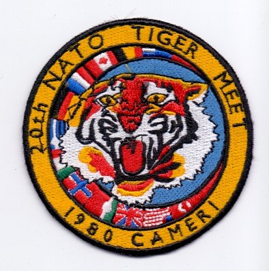 Applikation Aufbügler Patches Stick Emblem Aufnäher Abzeichen"20th NATO TIGER MEET 1980 CAMERI" von PATCHMANIA