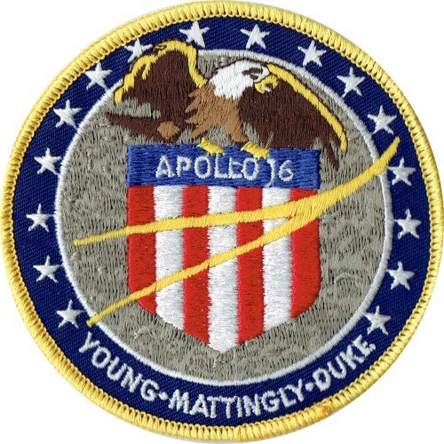 Applikation Aufbügler Patches Stick Emblem Aufnäher Abzeichen "APOLLO 16 PATCH 10 cm,,nasa von PATCHMANIA