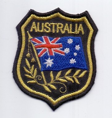 Applikation Aufbügler Patches Stick Emblem Aufnäher Abzeichen " AUSTRALIA"Flagge , flags von PATCHMANIA