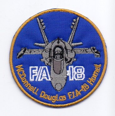 Applikation Aufbügler Patches Stick Emblem Aufnäher Abzeichen "MCDONNELL DOUGLAS F/A-18 HORNET " Militär Military Militare Armee Army von PATCHMANIA