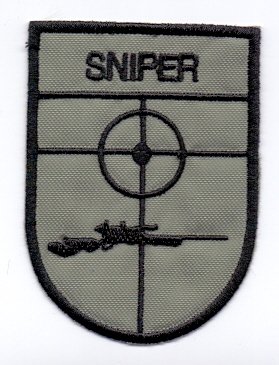 Applikation Aufbügler Patches Stick Emblem Aufnäher Abzeichen " SNIPER " Militär Military Militare Armee Army von PATCHMANIA