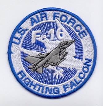 Applikation Aufbügler Patches Stick Emblem Aufnäher Abzeichen "U.S. AIR FORCE F-16 FIGHTING von PATCHMANIA