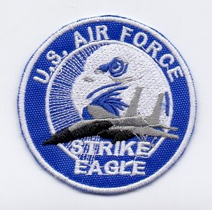 Applikation Aufbügler Patches Stick Emblem Aufnäher Abzeichen "U.S. AIR FORCE STRIKE EAGLE" Militär Military Militare Armee Army von PATCHMANIA