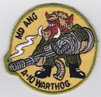 Applikation Aufbügler Patches Stick Emblem Aufnäher Abzeichen "USAF Patch ANG Fighter 104 TFS Tactical Fighter Sqn A 10 Warthog 101 x 108 mm,, von PATCHMANIA