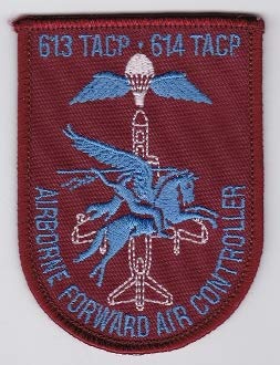 PATCHMANIA British Army FAC Patch Forward Air Control 613 614 TACP Airborne 89mm 64mm THERMOADHESIVE gestickte Patches Patch von PATCHMANIA