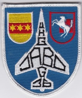 PATCHMANIA German Air Force Patch 36 Jabog F 4F Phantom 6 A Gp UHG Staffel 90mm 76mm THERMOADHESIVE gestickte Patches Patch von PATCHMANIA