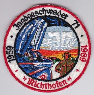 PATCHMANIA German Air Force Patch 71 JG F 4F Phantom Richthofen 30 Years 89 95mm THERMOADHESIVE gestickte Patches Patch von PATCHMANIA