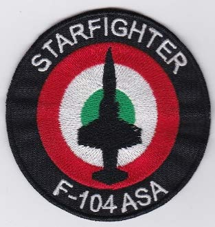 PATCHMANIA Italian Patch Air Force Aeronautica Militare AM Gruppo 9 F 104 81mm Applikation Aufbügler Patches Stick Emblem Aufnäher Abzeichen von PATCHMANIA