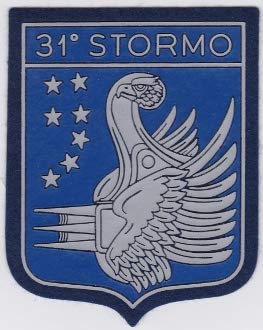 PATCHMANIA Italian Patch Air Force Aeronautica Militare AM Stormo 31 VIP Tr 100mm x 79mm Applikation Aufbügler Patches Stick Emblem Aufnäher Abzeichen von PATCHMANIA