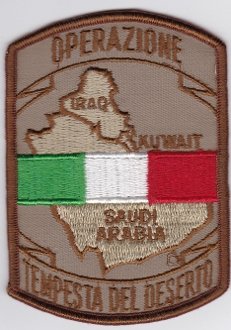 PATCHMANIA Italian Patch Air Force Aeronautica Militare AM u Desert Storm 106mm x 75mm Applikation Aufbügler Patches Stick Emblem Aufnäher Abzeichen von PATCHMANIA