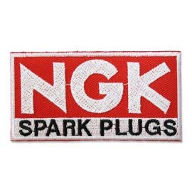 PATCHMANIA NGK Spark Plugs Logo 10,5 cm Aufnäher Bügelbild, Patch Embroidered Patches Iron on von PATCHMANIA