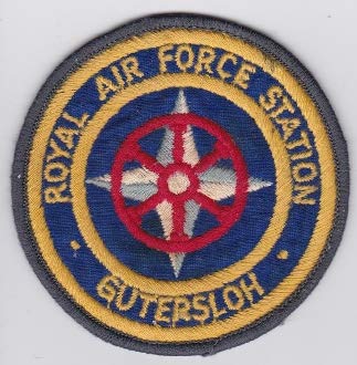 PATCHMANIA RAF Patch Station Royal Air Force Gutersloh W Germany Cold War 86mm THERMOADHESIVE gestickte Patches Patch von PATCHMANIA