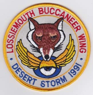 PATCHMANIA RAF Patch k 208 Squadron Royal Air Force Buccaneer u Desert Stor 102mm THERMOADHESIVE gestickte Patches Patch von PATCHMANIA