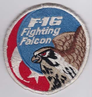 PATCHMANIA Turkish Air Force Squadron Patch TUAF F 16 Fighting Falcon 102mm Applikation Aufbügler Patches Stick Emblem Aufnäher Abzeichen von PATCHMANIA