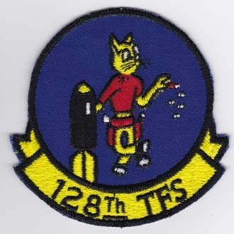 PATCHMANIA USAF Patch ANG 128 TFS Tac Fighter Squadron b F 100 a 100mm THERMOADHESIVE gestickte Patches Patch von PATCHMANIA