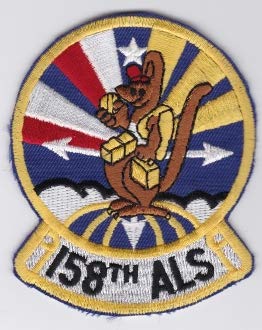 PATCHMANIA USAF Patch ANG 158 ALS Airlift Squadron C 130 87mm 71mm THERMOADHESIVE gestickte Patches Patch von PATCHMANIA