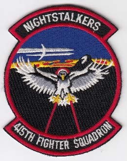 PATCHMANIA USAF Patch Fighter c 415 u FS Fighter Squadron F 117 Nighthawk 94mm 76mm THERMOADHESIVE gestickte Patches Patch von PATCHMANIA