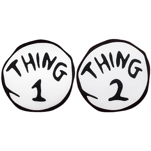 Thing 1 & Thing 2 Large 2 Piece Iron On Patch Set Halloween Costume Accessories for Kids and Adults Standard (Thing 1 & Thing 2) von PATCHUPS