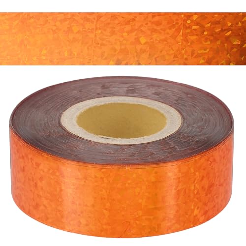 PATIKIL 0,79"x400Ft Heißprägefolienpapier, Heißtransfer-Heißprägepapierfolienrolle für Leder DIY-Logo Dekor Handwerk Geschenkverpackung Scrapbook-Karte, Blinkendes Orange von PATIKIL