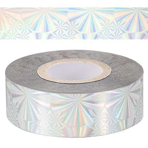 PATIKIL 0,79"x400Ft Heißprägefolienpapier, Heißtransfer-Heißprägepapierfolienrolle für Leder DIY-Logo Dekor Handwerk Geschenkverpackung Scrapbook-Karte, Silber Stil 4 von PATIKIL