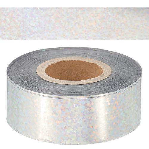 PATIKIL 0,79"x400Ft Heißprägefolienpapier, Heißtransfer-Heißprägepapierfolienrolle für Leder DIY-Logo Dekor Handwerk Geschenkverpackung Scrapbook-Karte, Silber Stil 7 von PATIKIL