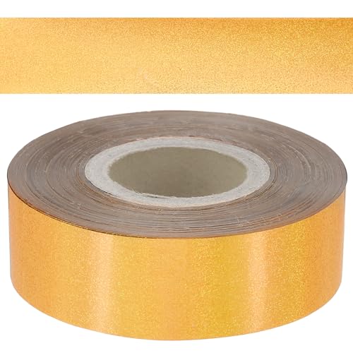 PATIKIL 0,79"x400Ft Heißprägefolienpapier, Übertragungs-Heißprägepapierfolienrolle für Leder DIY Logo Dekor Handwerk Geschenkverpackung Scrapbook Karte, Goldener Stil 4 von PATIKIL