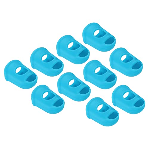 PATIKIL 0.67" 15Pack Gummi Fingerspitze Silikon Daumen Fingerkuppen Schutz Abdeckungen Polster Fingerhut für Gitarre Spielen Büro Zählen Nähen Himmel Blau XS Größe von PATIKIL