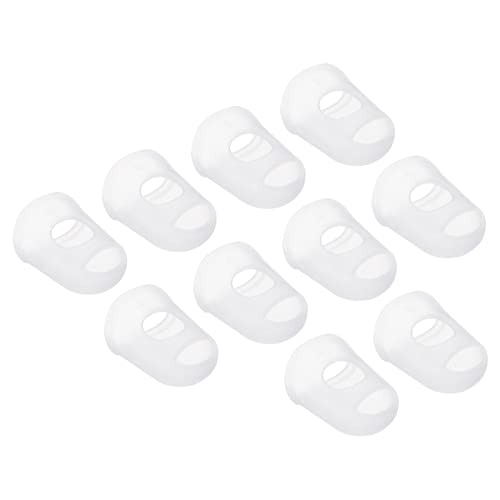 PATIKIL 0.67" 15Pack Gummi Fingerspitze Silikon Daumen Fingerkuppen Schutz Abdeckungen Polster Fingerhut für Gitarre Spielen Büro Zählen Nähen Klar XS Größe von PATIKIL