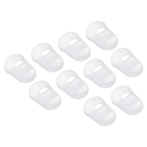 PATIKIL 0.71" 15Pack Gummi Fingerspitze Silikon Daumen Fingerkuppen Schutz Abdeckungen Polster Fingerhut für Gitarre Spielen Büro Zählen Nähen Klar Kleines Format von PATIKIL