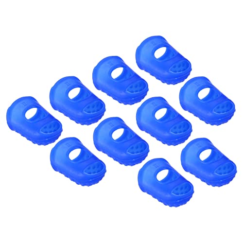 PATIKIL 0.79" 15Pack Gummi Fingerspitze Silikon Daumen Fingerkuppen Schutz Abdeckungen Polster Fingerhut für Gitarre Spielen Büro Zählen Nähen Mittel Größe Blau von PATIKIL