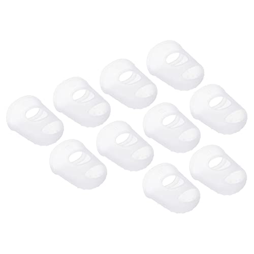 PATIKIL 0.85" 15Pack Gummi Fingerspitze Silikon Daumen Fingerkuppen Schutz Abdeckungen Polster Fingerhut für Gitarre Spielen Büro Zählen Nähen Klar Groß Größe von PATIKIL