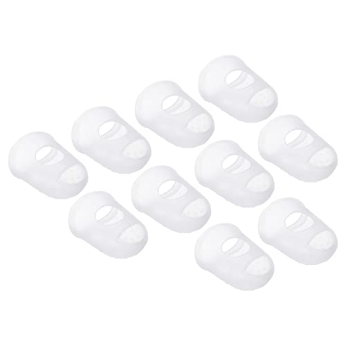 PATIKIL 0.91" 15Pack Gummi Fingerspitze Silikon Daumen Fingerkuppen Schutz Abdeckungen Polster Fingerhut für Gitarre Spielen Büro Zählen Nähen Klar XL Größe von PATIKIL