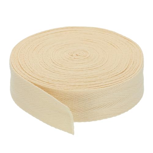 PATIKIL Baumwollband Baumwolle Gurtband 30mm x 9m, Schrägband Baumwoll Nahtband Köperband Saumband Einfassband Stoffband Webband zum Nähen für DIY Basteln Stricken Verpackungen, Beige von PATIKIL