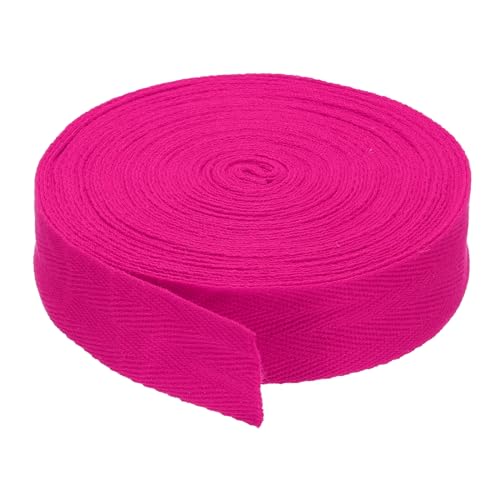 PATIKIL Baumwollband Baumwolle Gurtband 30mm x 9m, Schrägband Baumwoll Nahtband Köperband Saumband Einfassband Stoffband Webband zum Nähen für DIY Basteln Stricken Verpackungen, Rosenrot von PATIKIL