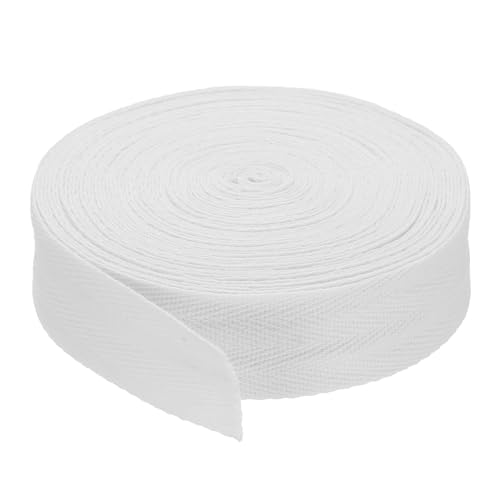 PATIKIL Baumwollband Baumwolle Gurtband 30mm x 9m, Schrägband Baumwoll Nahtband Köperband Saumband Einfassband Stoffband Webband zum Nähen für DIY Basteln Stricken Verpackungen, Weiß von PATIKIL