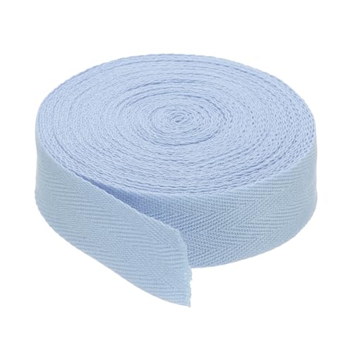 PATIKIL Baumwollband Baumwolle Gurtband 30mm x 9m, Schrägband Baumwoll Nahtband Köperband Saumband Einfassband Stoffband Webband zum Nähen für DIY Basteln Stricken Verpackungen, Hellblau von PATIKIL