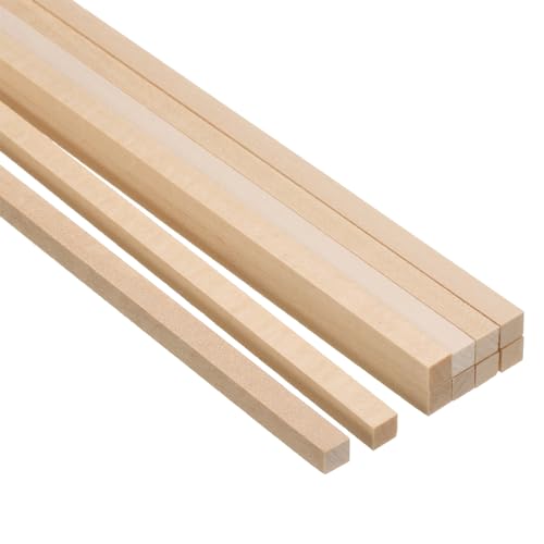 PATIKIL 1/4 Zoll Holzstäbe, 10 Stück 12 Zoll Lange Quadratische Holzdübel aus unbehandeltem Hartholz für Bastelbedarf DIY von PATIKIL